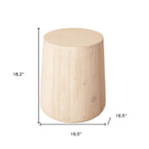 18" Natural Solid Wood Round End Table